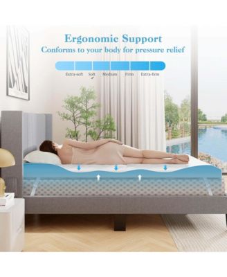3" Gel-Infused Memory Foam Mattress Topper with Removable & Washable Cover