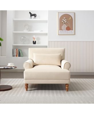 Mirod Elegant Circular Armrests, Ergonomic Lumbar Support, Vintage Roman Column Legs, Luxurious Large Size, Enhances Living Room Aesthetics, for Living room, Bedroom and study