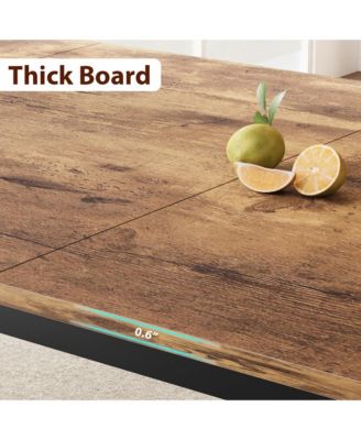 Industrial Dining Table for 68 People, 78.7" Long Kitchen Table, Wood Dining Table, Kitchen & Dining Room Table