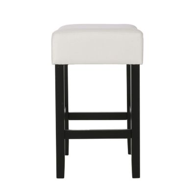 Set Of 2, 26.75" Backless Leather Counter Height Barstool