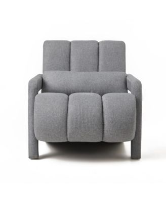 Linen Accent Chair with Pillow, Grey