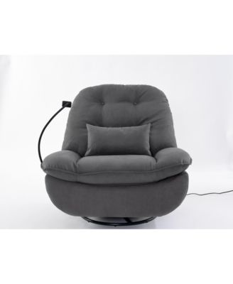 Power Recliner Swivel Glider USB Charger With Bluetooth Music Player Different Function Sleep Working Game and Leisure Model Grey