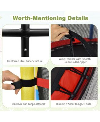 55'' Kids Trampoline Recreational Bounce Jumper W/Safety Enclosure Net Heavy-duty