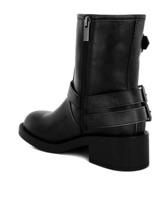 Womens Caribou Harness Detail Biker Boots