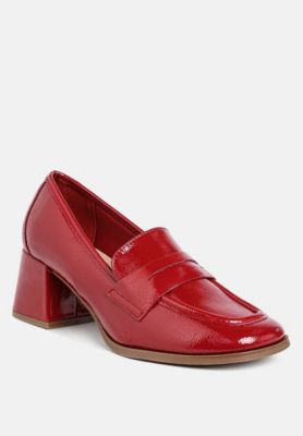Womens Umdoni Penny Strap Block Heel Loafers