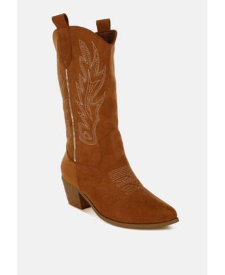 Womens Mae Embroidery Detail Cowboy Boots