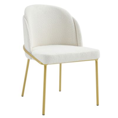 Modern Dining Chairs Set of 2, White and Brown, Comfort and Style