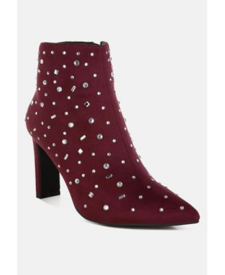 Sakura Diamante Embellished Microfiber Boots