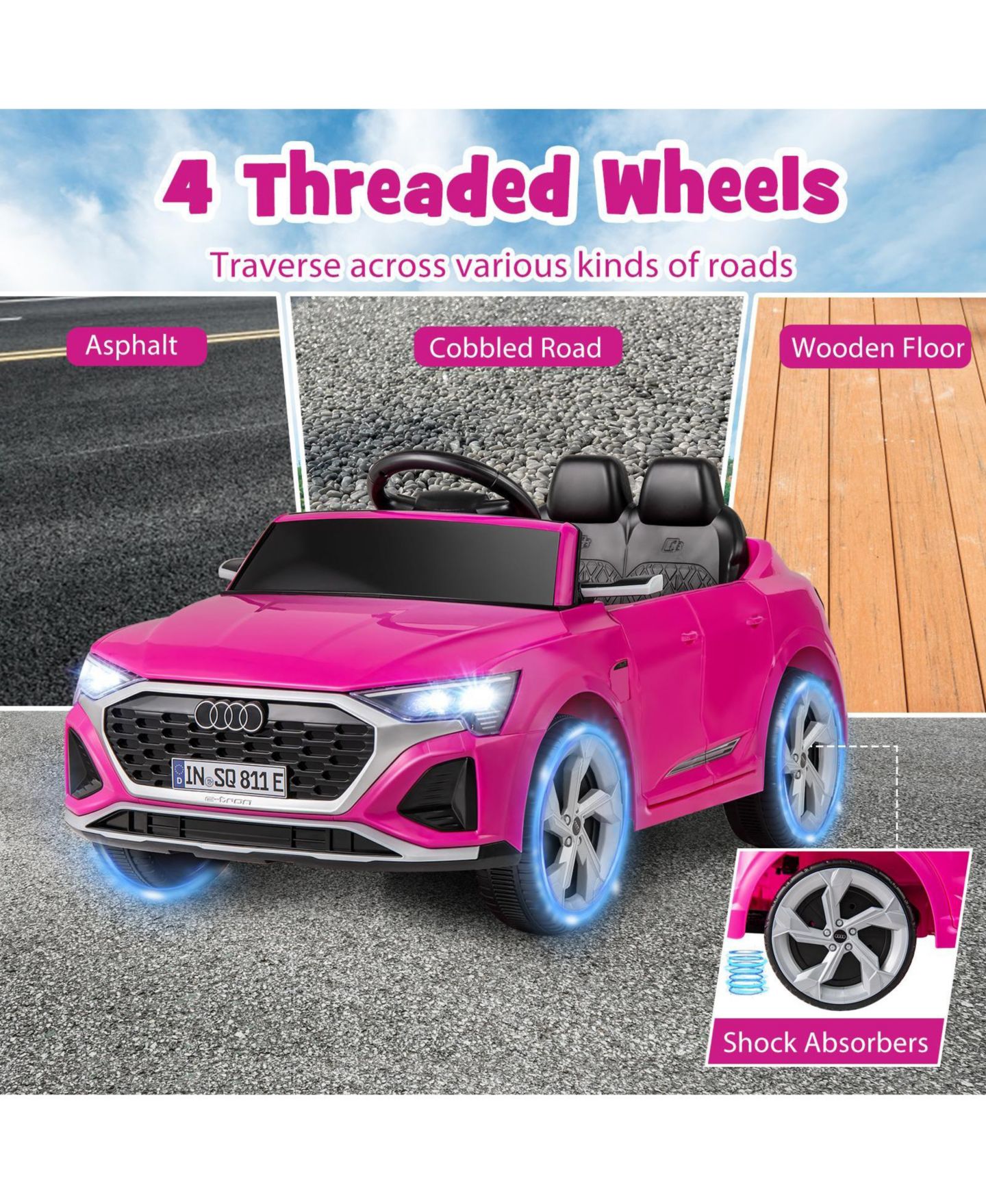 Детская игрушка HONGGE 12V Kids Ride-On Car Licensed Audi SQ8 with Remote Control, 3 Speeds — фото 3