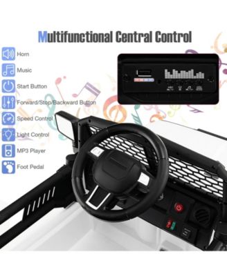 12V Kids Ride On Truck with Remote Control and Headlights-White