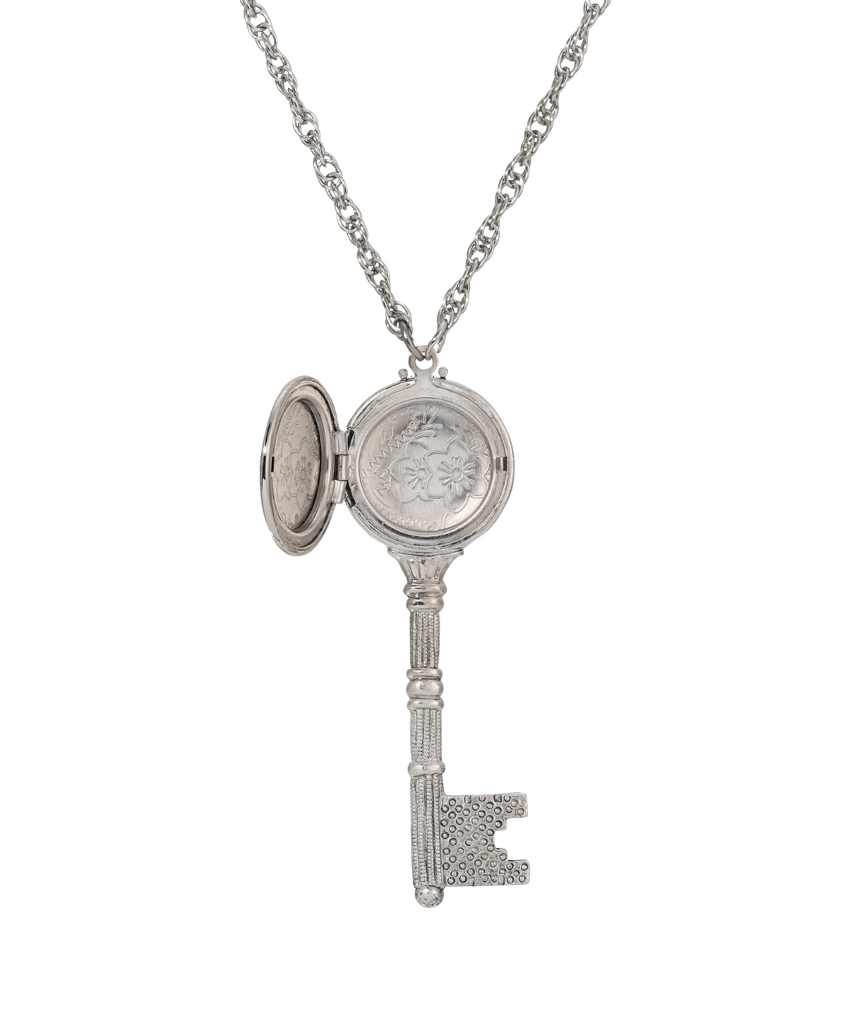 2028 Key Locket Pendant Necklace In Gray