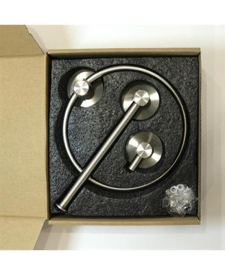 Brushed Silver Bathroom Accessories Set with Robe Hooks and Towel Ring for Modern Decor