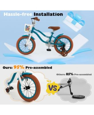 12 Inch Kids Bike Adjustable with Removable Basket for 3-4 Years Old-12 inches