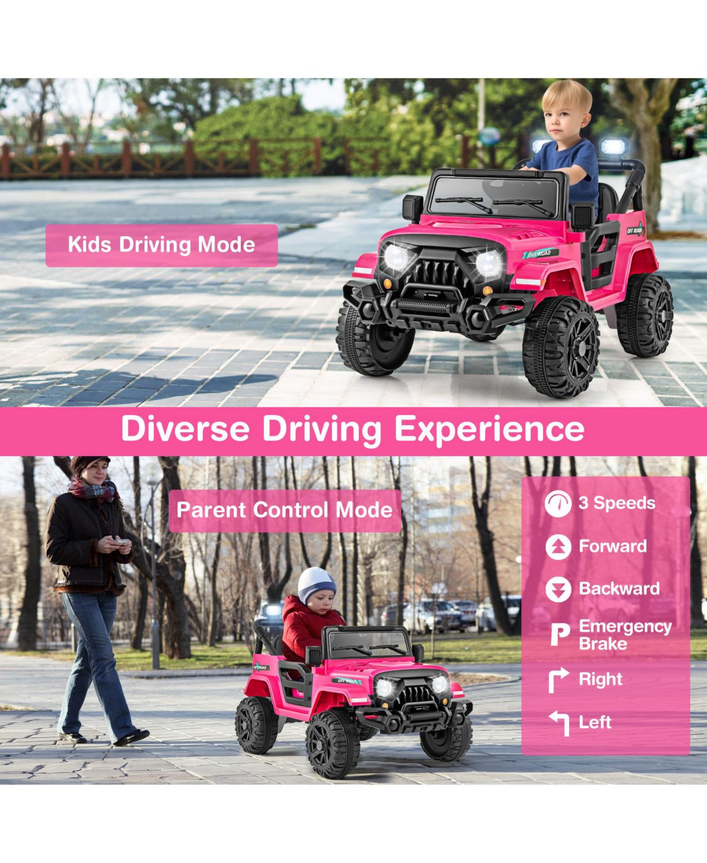 Детская игрушка HONGGE 12V Kids Ride-On Truck with Remote Control and Threaded Wheels, 66 lbs Capacity, Ages 3+ — фото 6