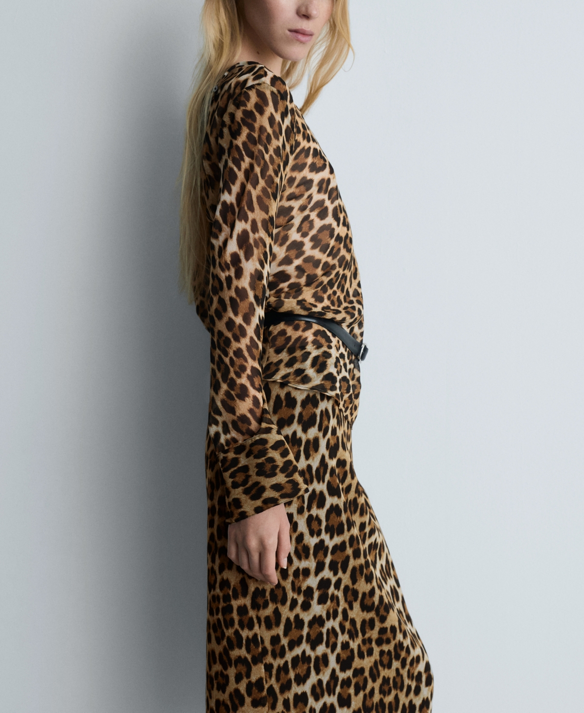 Mango Women's Leopard Midi Skirt In Brown