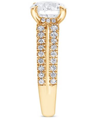 IGI Certified Lab Grown Two-Row Diamond Engagement Ring (3 ct. t.w.) in 14k Yellow, White or Rose Gold