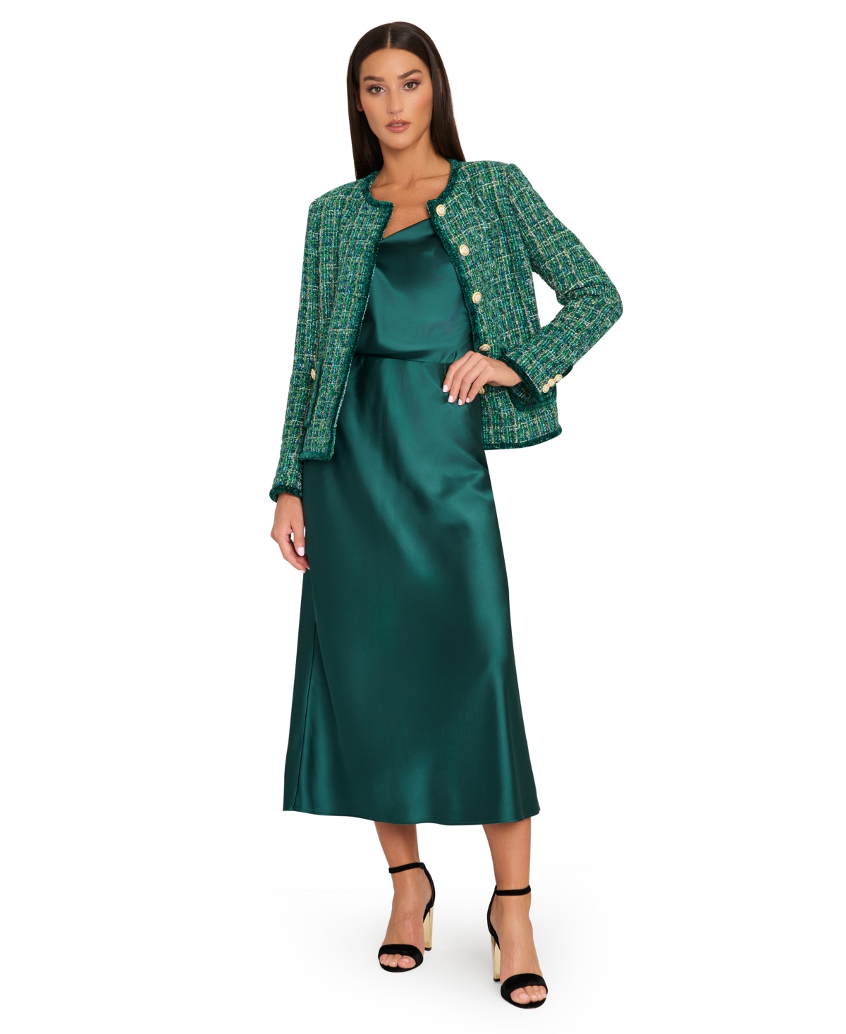 Tahari Asl Women's Boucle Round-Neck Jacket