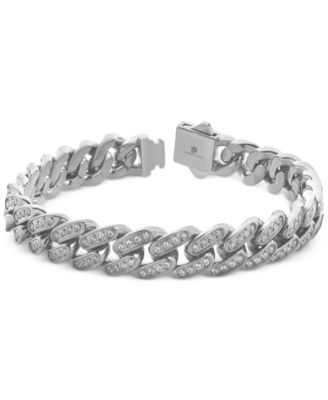 Blackjack - Men's Miami Cuban Link Cubic Zirconia Bracelet in Gold Ion Plated Stainless Steel