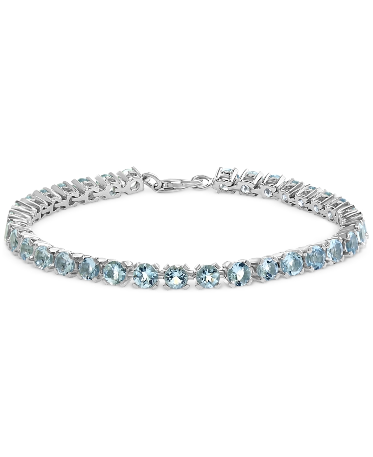 Effy Collection Effy Aquamarine (7-1/2 Ct. T.w.) Tennis Bracelet In Sterling Silver In Aquamarine