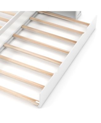 Kids Wooden Platform Bed with Trundle Storage Headboard-Full Size