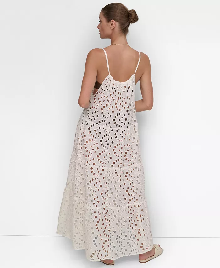 Women's Tiered Eyelet Maxi Dress Swim Cover-Up - thumbnail 6
