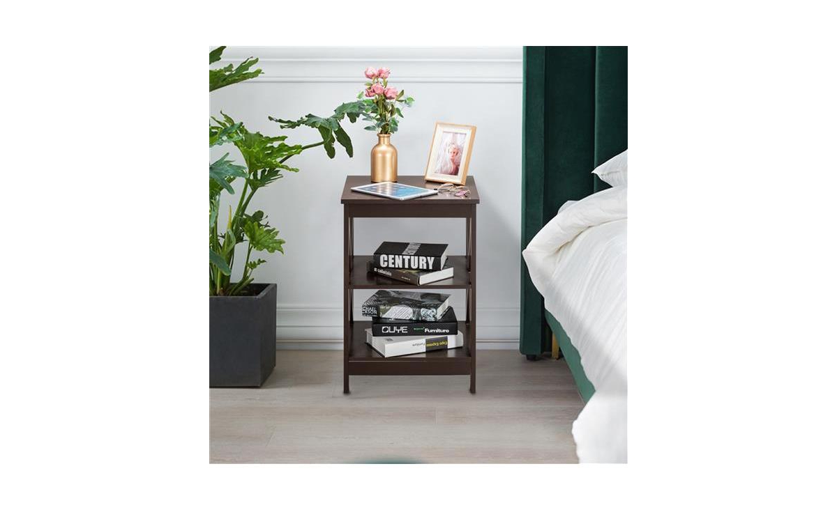 Slickblue Double Cross EdgeTable with Modern Design and Sturdy Construction - Coffee