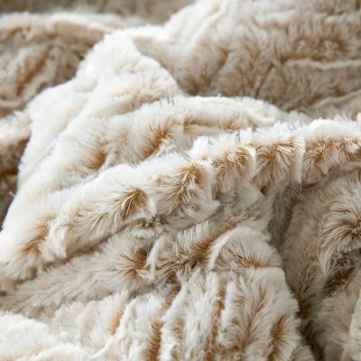 Peak of Cozy - Oversized Comforter Set - Chevron Frosted Taupe , Twin XL