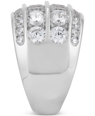 Men's Lab Grown Diamond Multirow Cluster Ring (5 ct. t.w.) in 10k White Gold