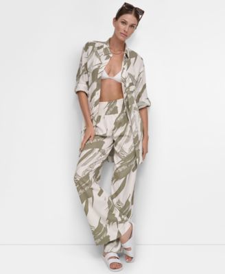 DKNY WOMENS BEACH SHIRT COVER UP PANTS