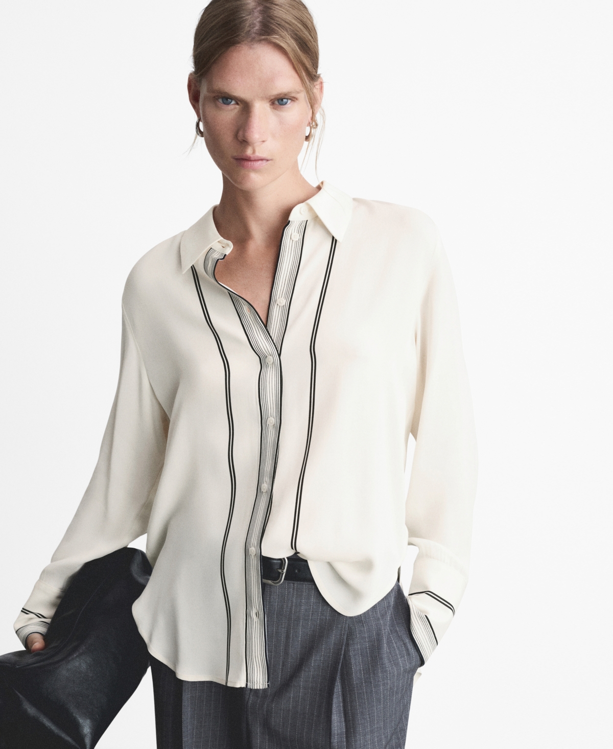 Mango Women's Contrasting Details Shirt