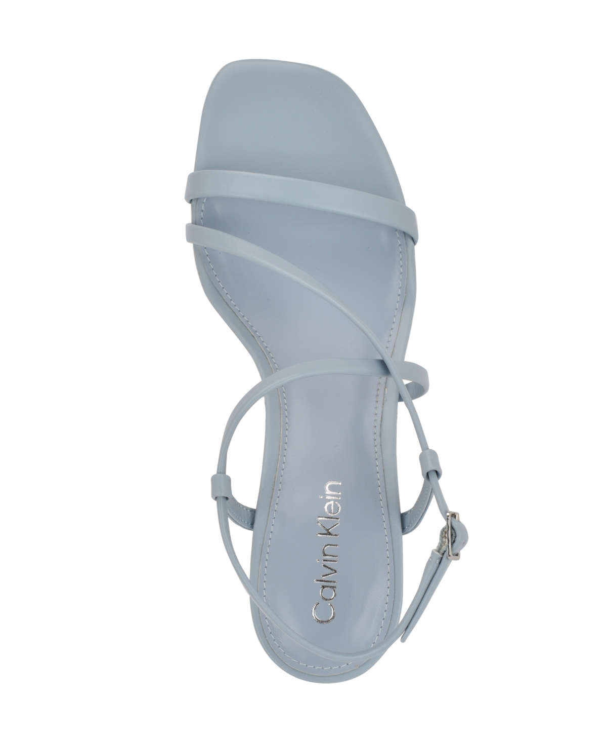 Shop Calvin Klein Women's Ishaya Strappy Low Stiletto Sandals In Light Blue