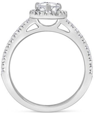 IGI Certified Lab Grown Diamond Pear-Shaped Halo Engagement Ring (3-3/8 ct. t.w.) in 14k White, Yellow or Rose Gold