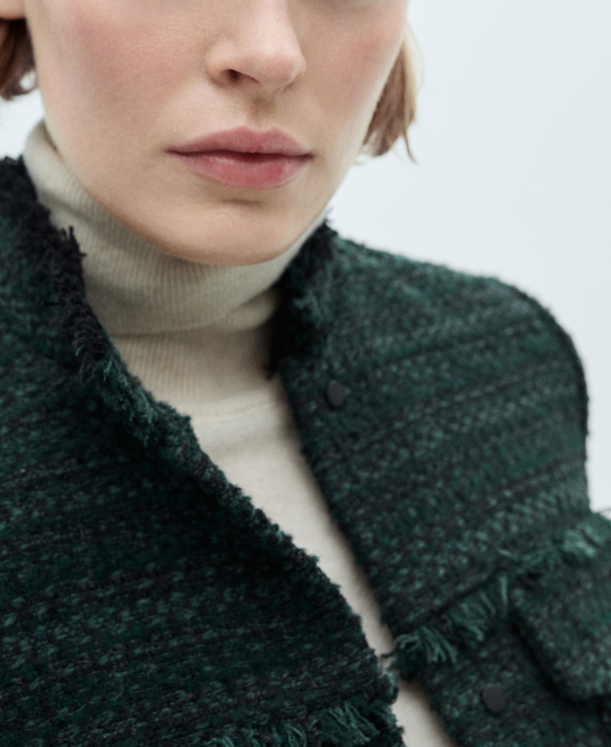 Mango Women's High-Collar Tweed Jacket