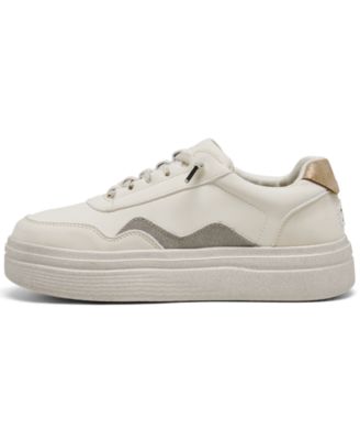 HEYDUDE Hudson Lift Sport Scarpe Da Donna – Colore Shimmer Whisper Rosa/bianco/oro, Taglia 5, Leggere Con Suola Rialzata