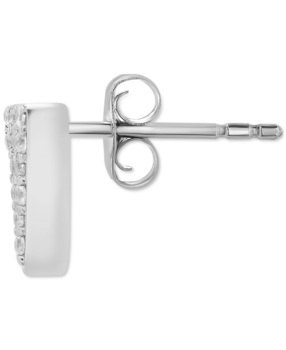 Wrapped Diamond Single Stud Earring (1/20 Ct. T.w.) In 10k White Or Yellow Gold, Exclusively At Macy's In Triangle White Gold