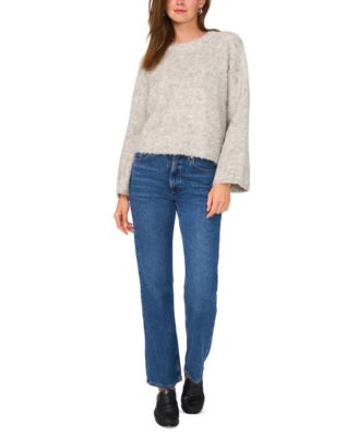 Women's Wide Crewneck Flared-Sleeve Sweater