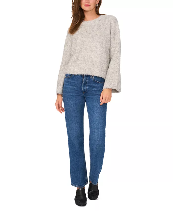 Women's Wide Crewneck Flared-Sleeve Sweater - thumbnail 7
