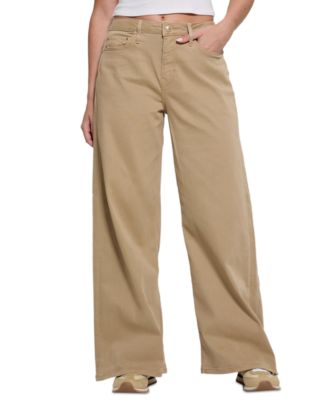 GUESS - Women's Bellflower Mid-Rise Wide-Leg Jeans