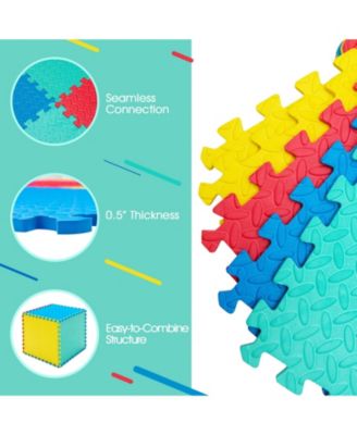 12 Pieces Flooring Mats Interlocking EVA Foam Exercise Mats with Anti-slip Surface