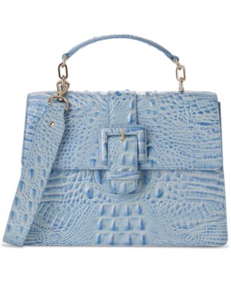 Brahmin Hallie Satchel Blue Leather