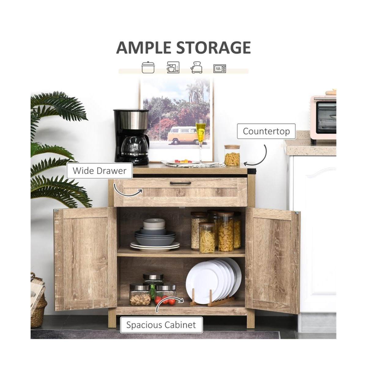Slickblue ChicKitchen Sideboard & Storage Cabinet – Versatile Coffee Bar Cabinet - Oak