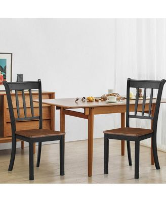 2 Pieces Solid Whitesburg Spindle Back Wood Dining Chairs