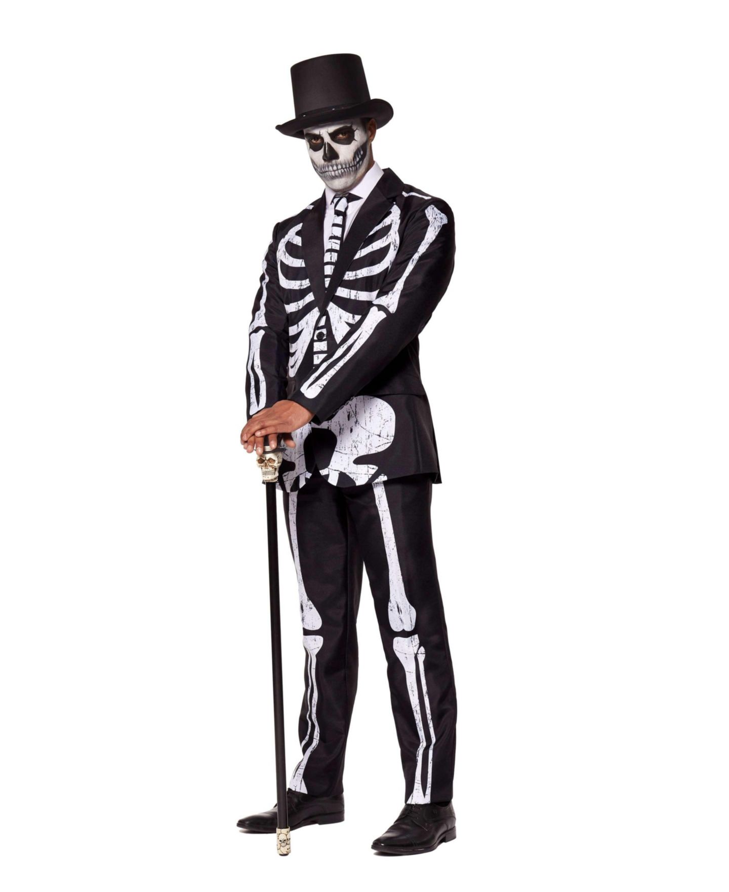 Suitmeister Men's Halloween Costume - Skeleton Grunge Black, цвет: Чёрный — фото 1