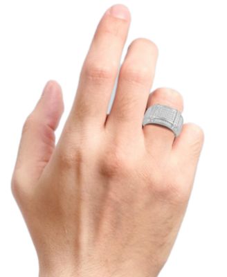 Men's Diamond Cluster Ring (1/2 ct. t.w.) in 18k Yellow Gold-Plated Sterling Silver (Also in Sterling Silver)