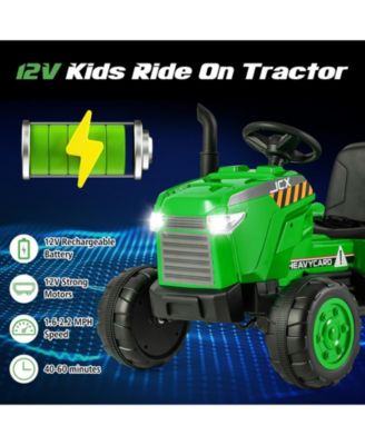 12V Kids Ride On Tractor with Trailer and Remote Control