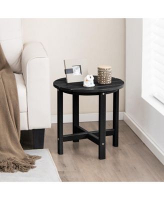 18 Inch Round Weather-Resistant Adirondack Side Table-Black