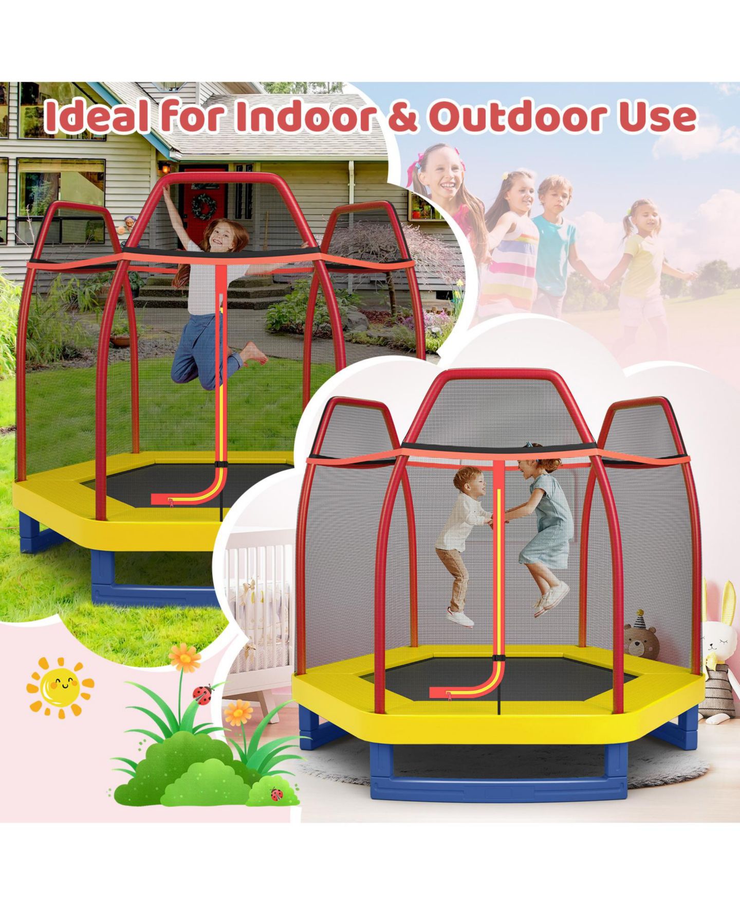 Детская игрушка SUGIFT 7' Trampoline with Enclosure Net, Ages 3+ — фото 3