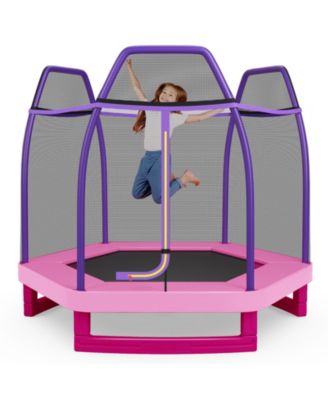 7 Feet Kids Recreational Bounce Jumper Trampoline-Pink