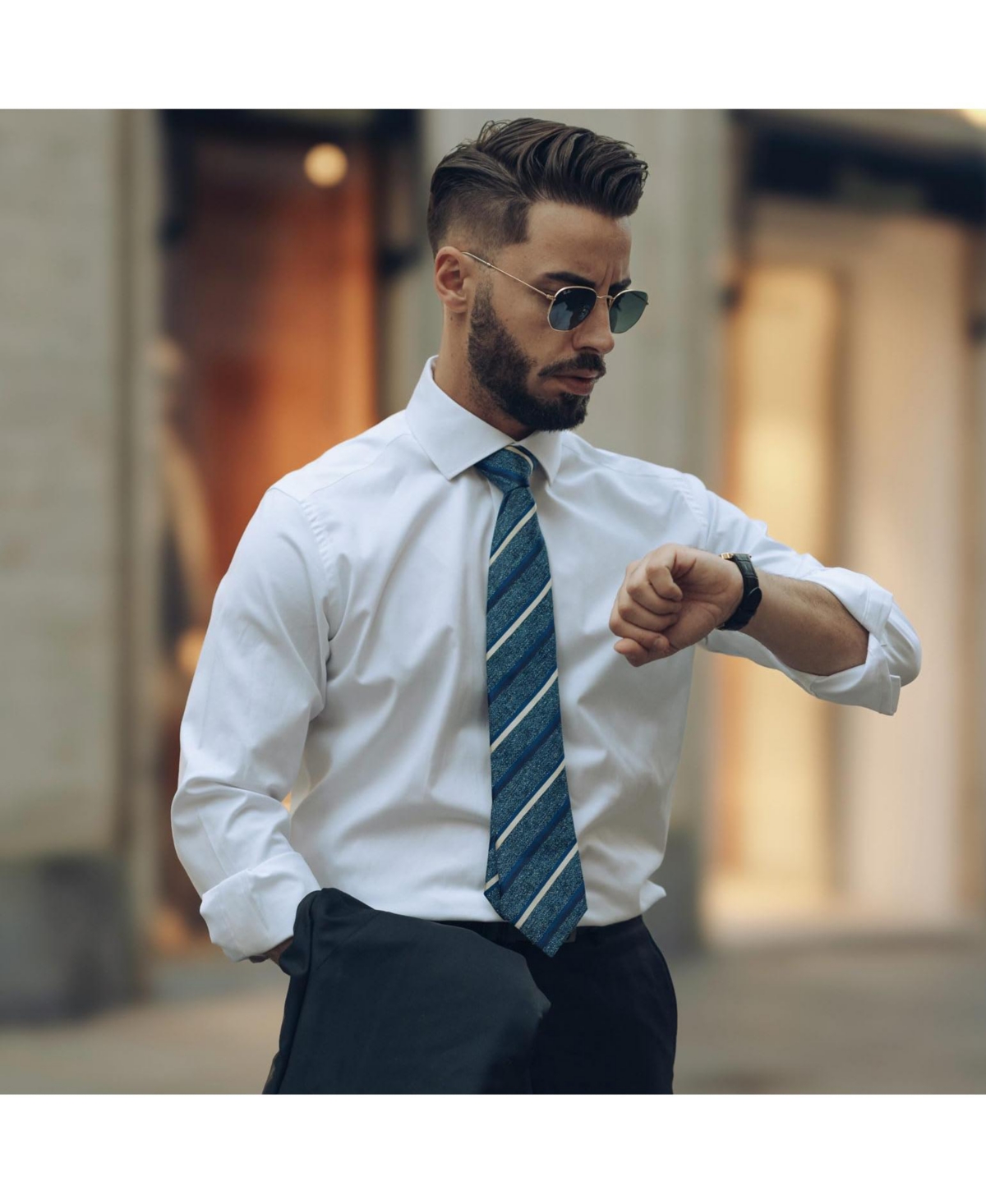 Velletri - Silk Jacquard Tie for Men - Blue