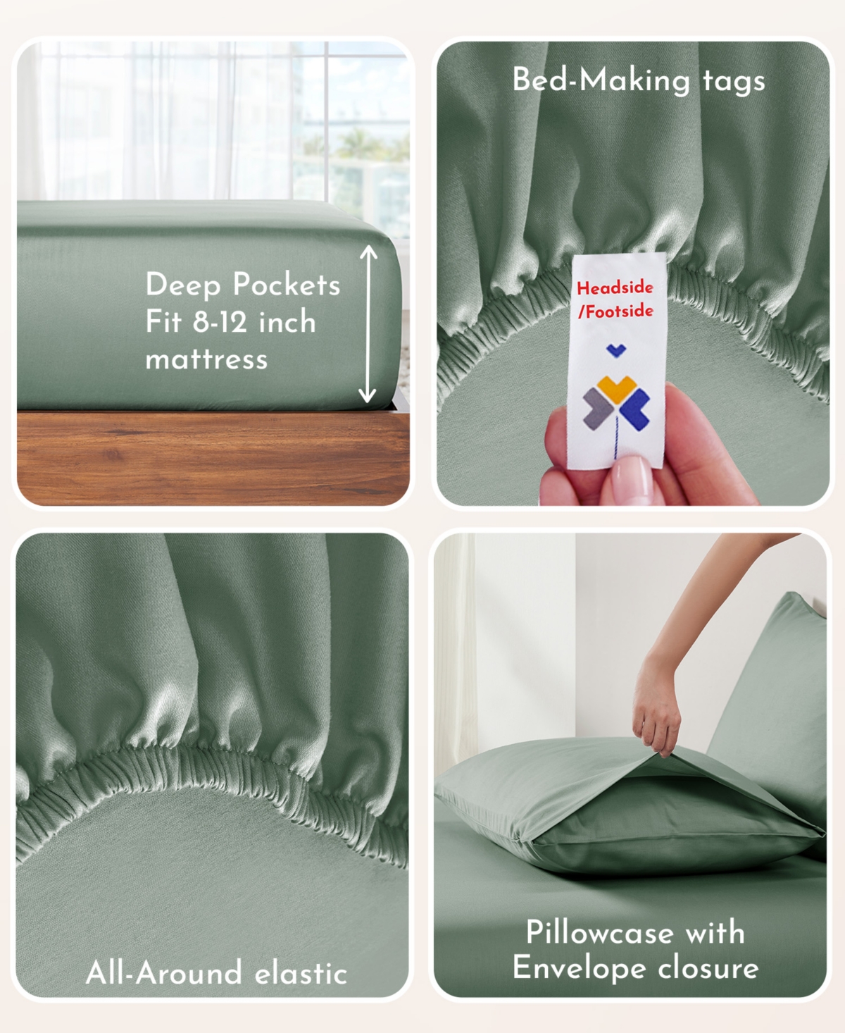 California Design Den Soft 100% Cotton Sheets Set - Cooling Durable Sateen, Deep Pocket - Xl
